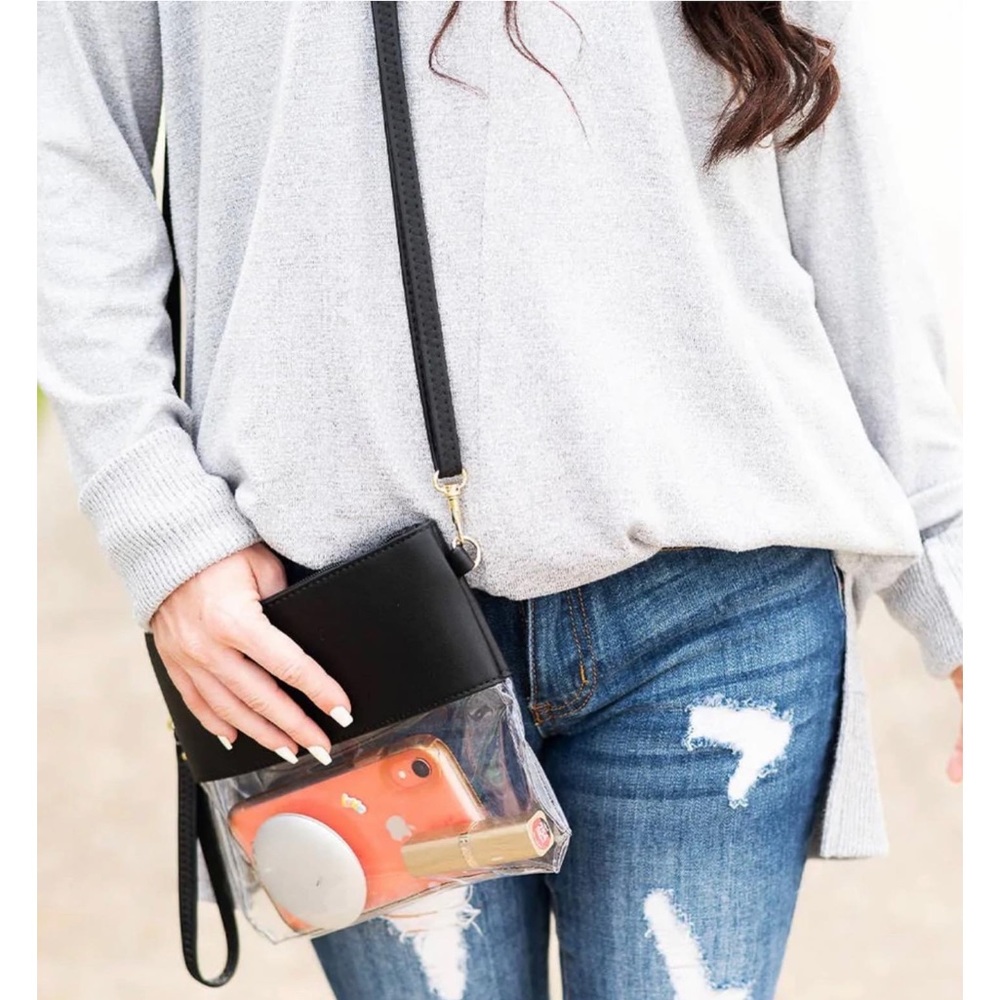 Clear Stadium Crossbody Bag-Black